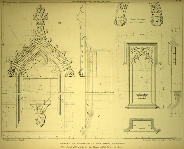 Examples of Gothic architecture selected from various ancient edifices in England 1895 г. Иллюстрация 81. Готическая архитектура, иллюстрации из 16-и книг, часть 2-я. Архитектор Антон Булатецкий