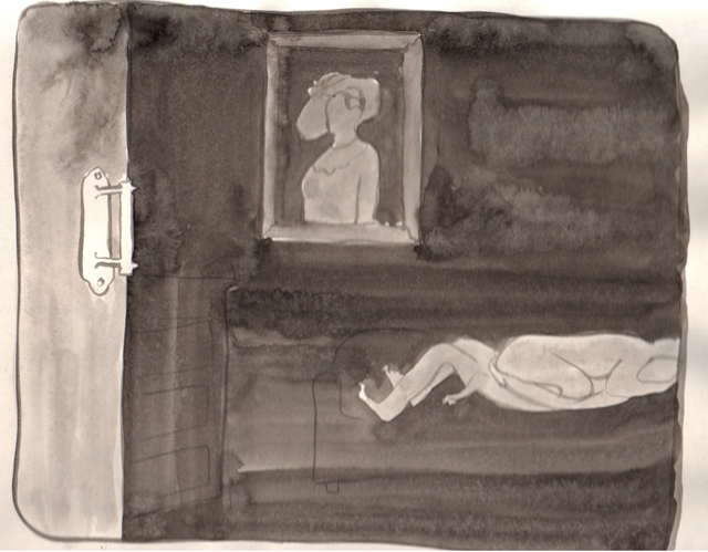 Портрет дамы. Графика. 2006 г.. Художник Алиса Зражевская