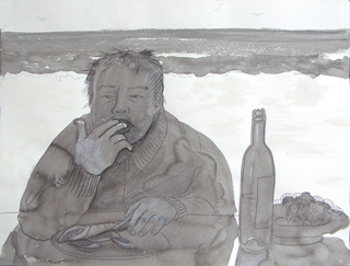 Морепродукты. Графика. 2006 г. Художник Алиса Зражевская